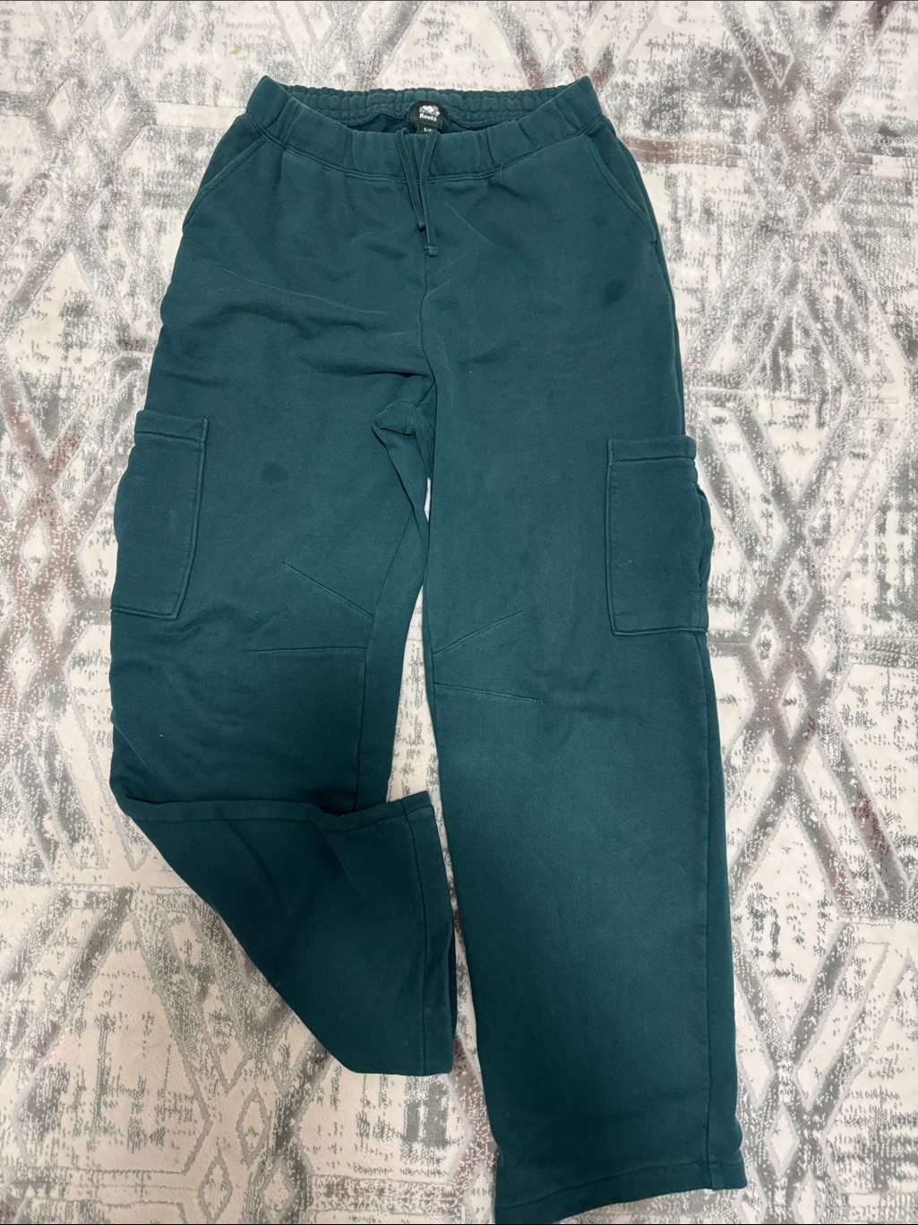 Roots Dark Green Cargo Sweatpants For Women